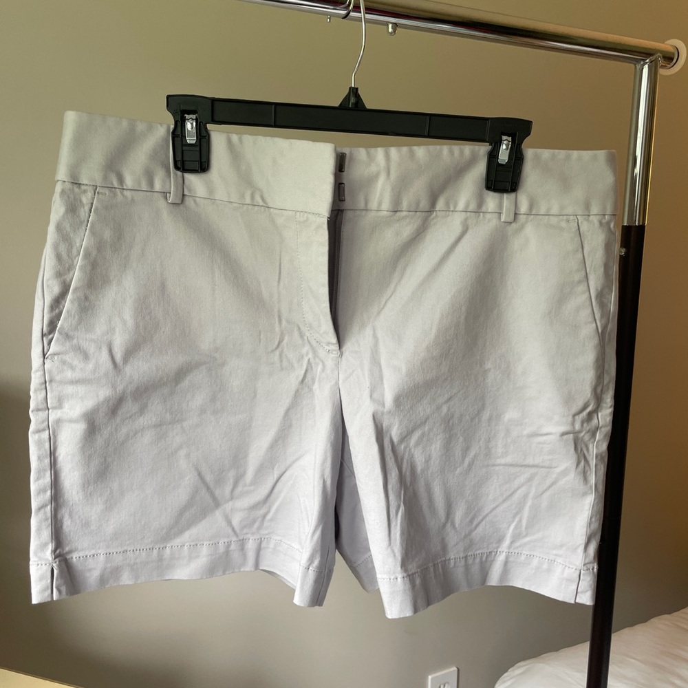 LOFT Purple Bermuda Shorts Tailored Cotton Blend